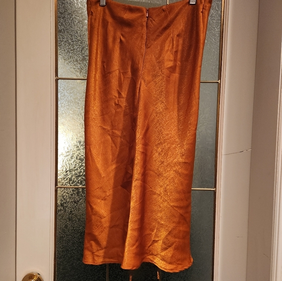 Urban Outfitters Orange Strappy Satin Midi Skirt - Picture 7 of 8